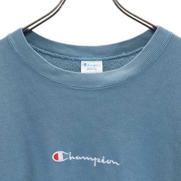 チャンピオン 青単 復刻 スウェットジャケット M ネイビー系 Champion 裏起毛 ロゴ刺繍 メンズ   【230128】64cm身幅