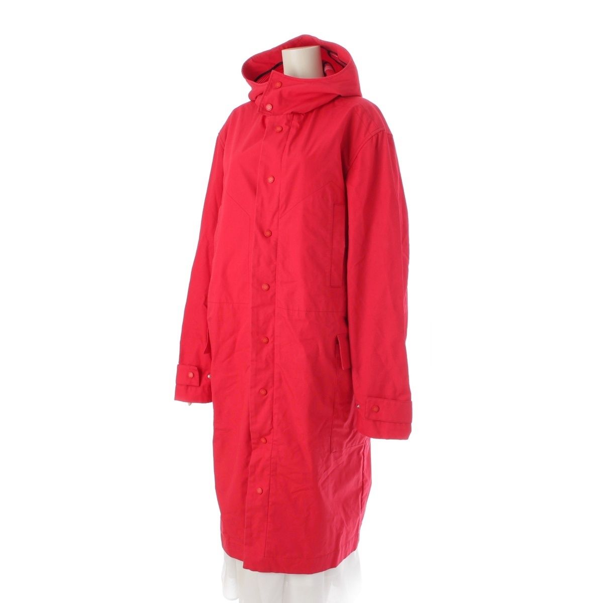 ヴェルサーチェ ジーンズ 90s～00s クチュール フーデッド ロング モッズコート アウター レッド L