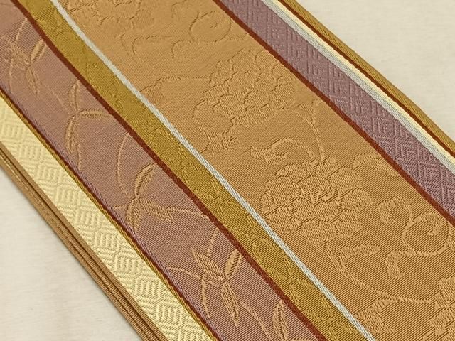 平和屋着物○男性 本場筑前博多織 角帯 花間道 正絹 花唐草文