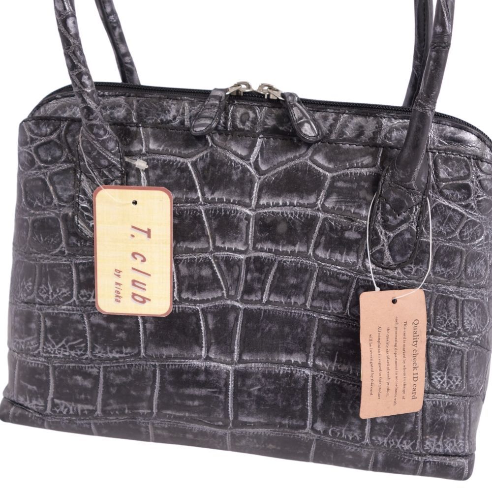 美品 クロコダイル CROCODILE バッグ ハンドバッグ マットクロコ ワニ