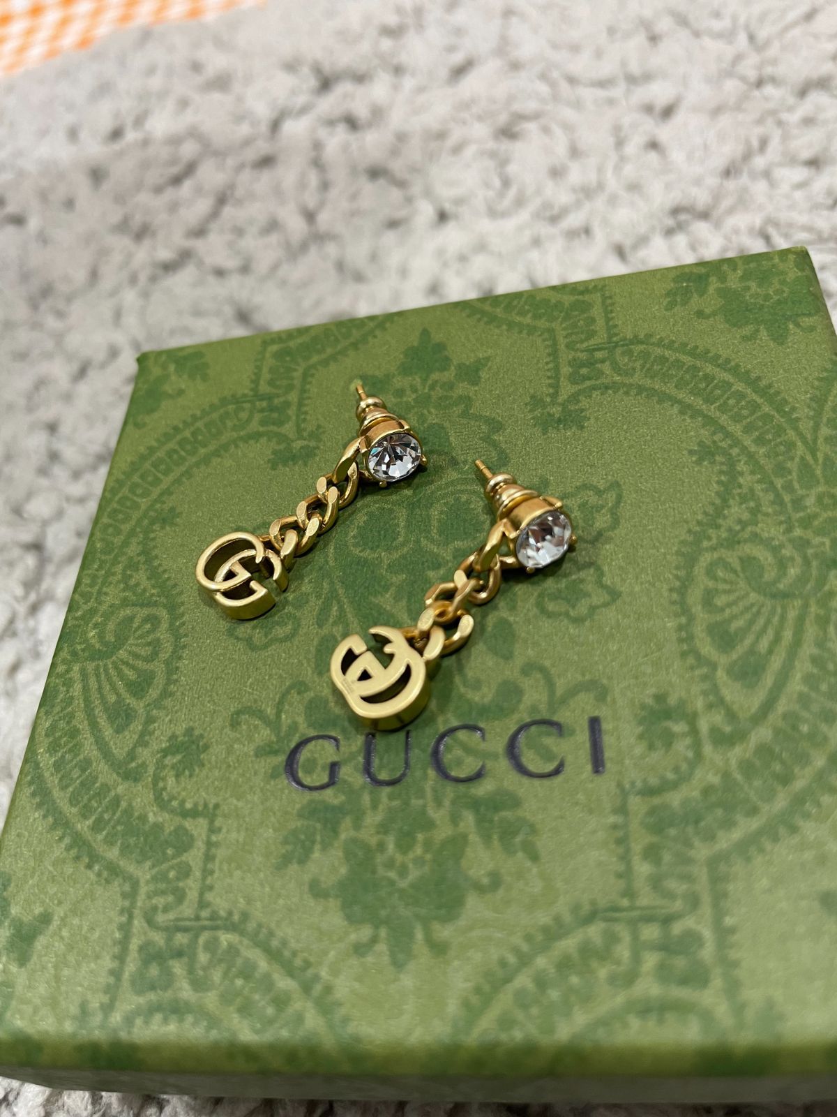 厳選セール⇒ GUCCI グッチ ゴールド クリスタル ダブルG ピアス