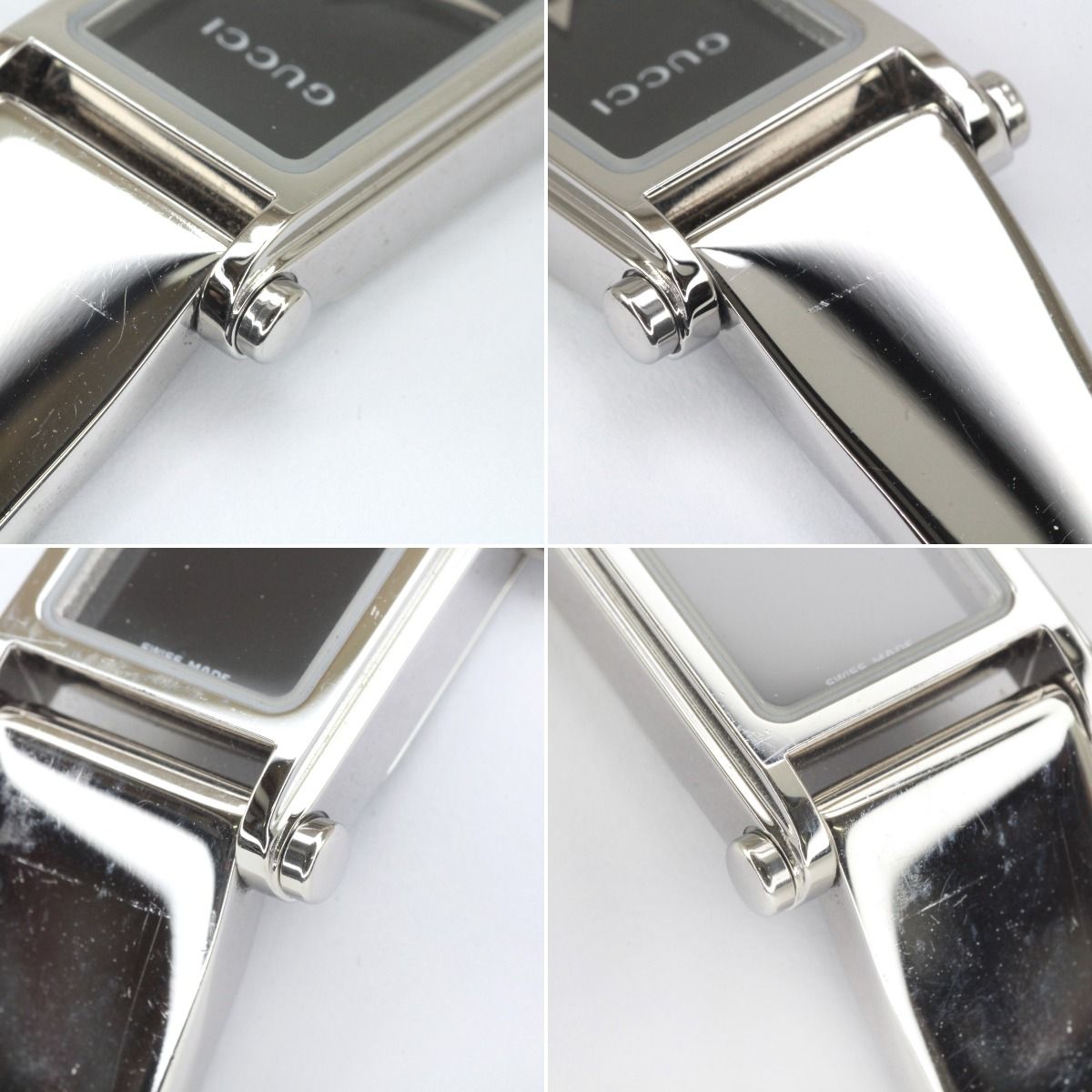 GUCCI グッチ フラワー ローマン ブラッククォーツ 腕時計 1500L