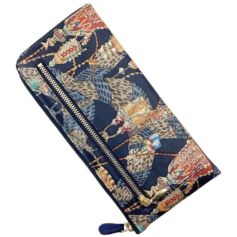 新着商品 HARUBE 京都 浪速屋 本革 友禅染 薄型 L字ファスナー 長財布 レディース 81-284 たとかーふ タッセル