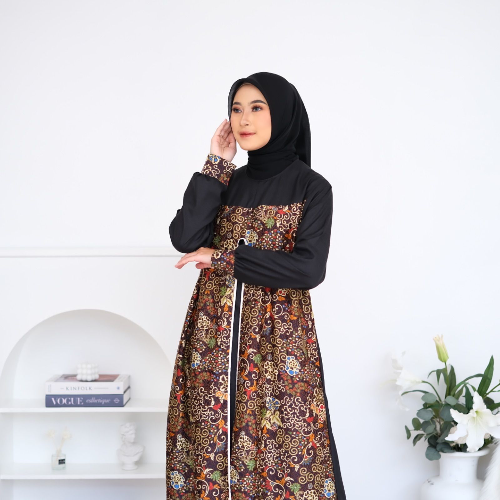 ムスリムロングドレス(ヒジャブ別売) -Nusantara Abaya Batik Muslim Woman Dress Muslim Dress  Long Dress - メルカリ