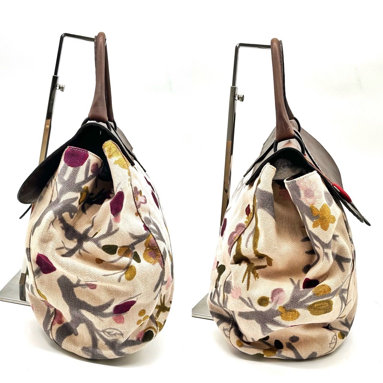 良品】 MARNI マルニ ハンドバッグ トートバッグ チャーム 総柄 花柄 