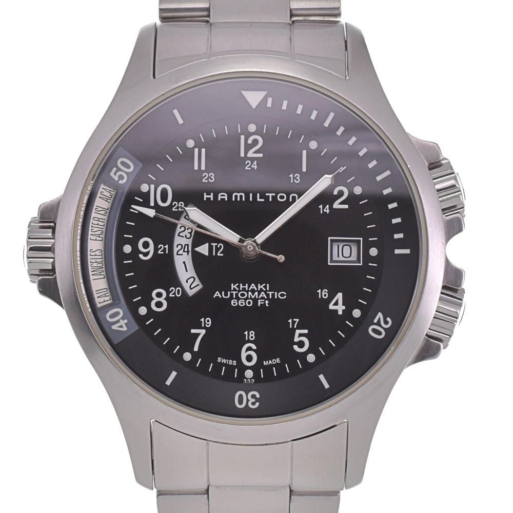【良品】ハミルトン カーキ ネイビー GMT　H776151 自動巻き デイト 良品】ハミルトン カーキ ネイビー GMT H776151 自動巻デイト メンズ