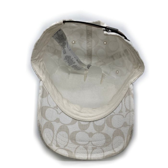 コーチ☆新品☆シグネチャー ベースボール キャップ/帽子 ホワイト ベージュ系 ☆COACH コーチ シグネチャー ベースボールキャップ ホワイト