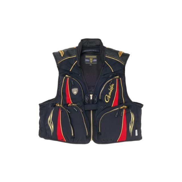 レア/廃番【がまかつ】フィッシングベストGM-2299 鮎ベスト釣り M 黒×赤 がまかつ 鮎ベスト レア/廃番【がまかつ】フィッシングベストGM-2299