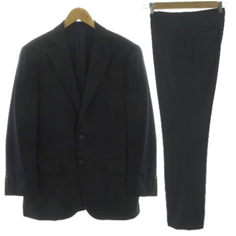 ユナイテッドアローズ UNITED ARROWS スーツ 1123-259-2461 ジャケット テーラードカラー 段返り 3B パンツ スラックス 日本製 ウール ネイビー 紺 48