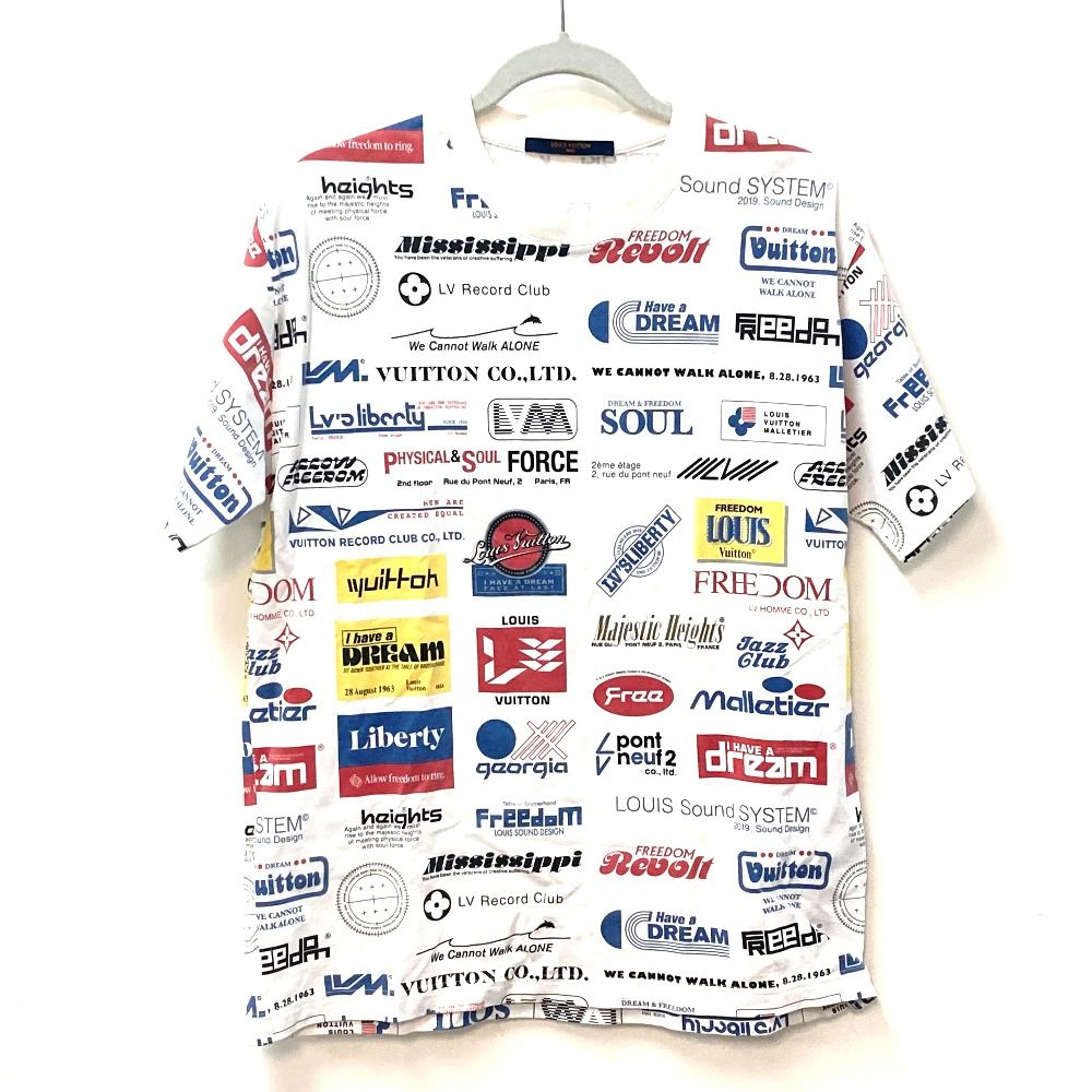 ルイヴィトン アパレル 19AW 半袖Tシャツ コットン ホワイト×マルチ  