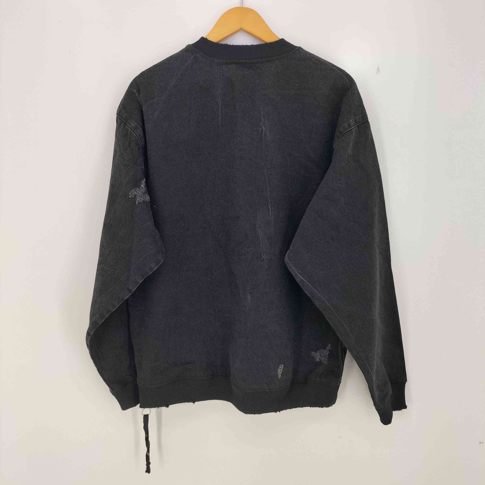 ザラ ZARA ダメージ加工 デニム地 ジッパー スウェットシャツ