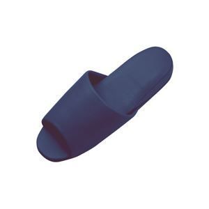 まとめ 抗菌ビニールレザー調スリッパ 前開き ダークブルー 10足