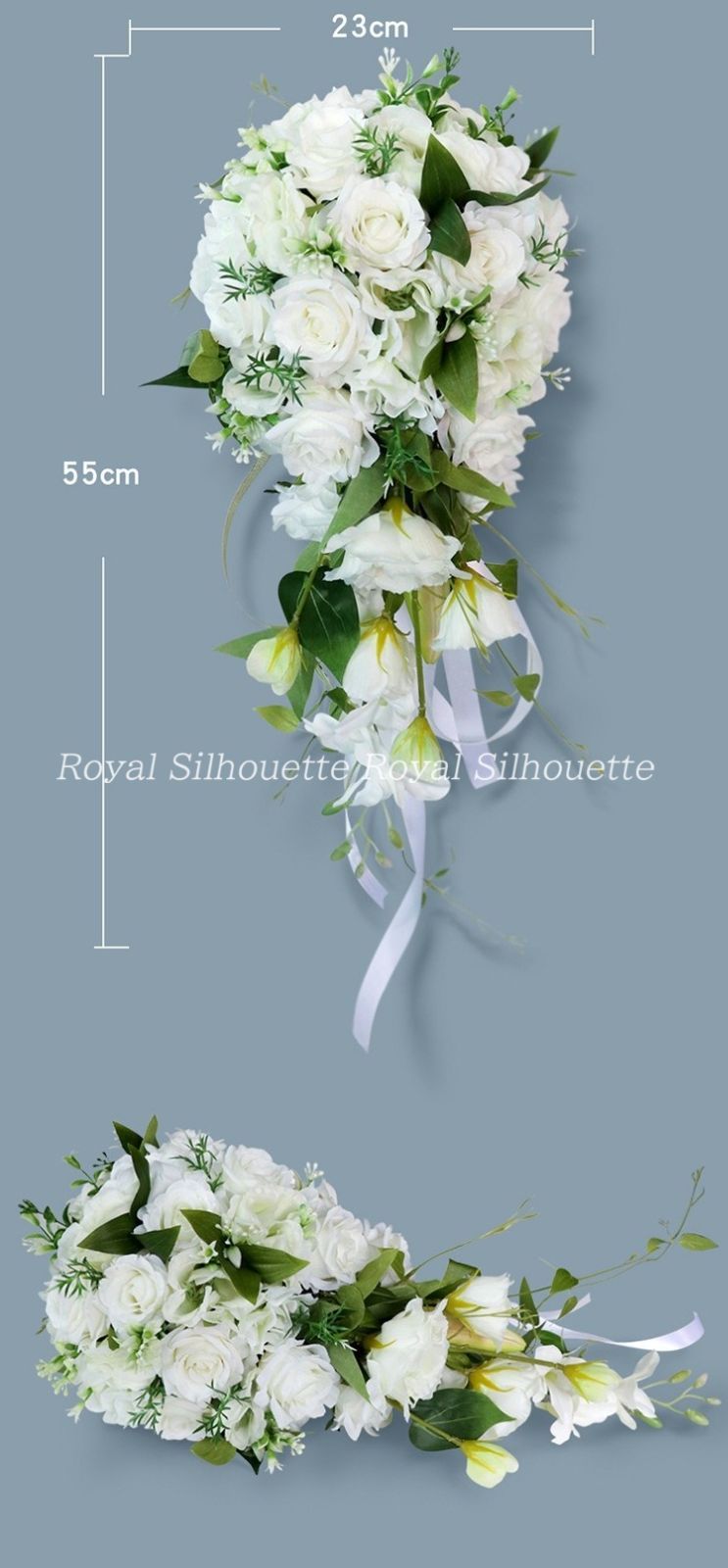 ブーケ ウェディング ブライダルブーケ 花嫁 ホワイト 白 ローズ 薔薇 造花 結婚式 前撮り 披露宴 海外挙式 ウェディングブーケ 豪華 花束 ガーリー フラワー お洒落 二次会 シルクフラワー