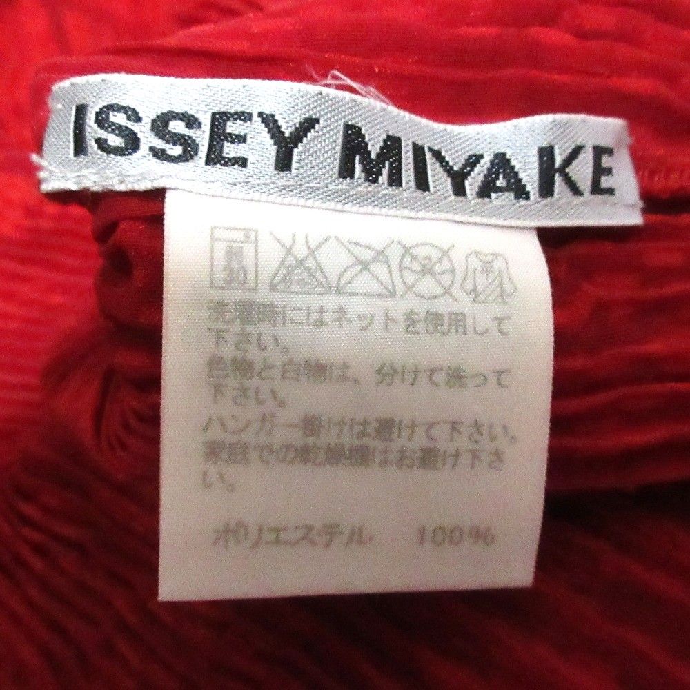 ISSEY MIYAKE - 美品 ISSEY MIYAKE イッセイミヤケ 長袖 シャギーデザイン タートルネック プリーツカットソー IM33FJ122 サイズ2 レッド レディース 古着 中古 USED ISSEY MIYAKE 美品 イッセイミヤケ 長袖 シャギーデザイン
