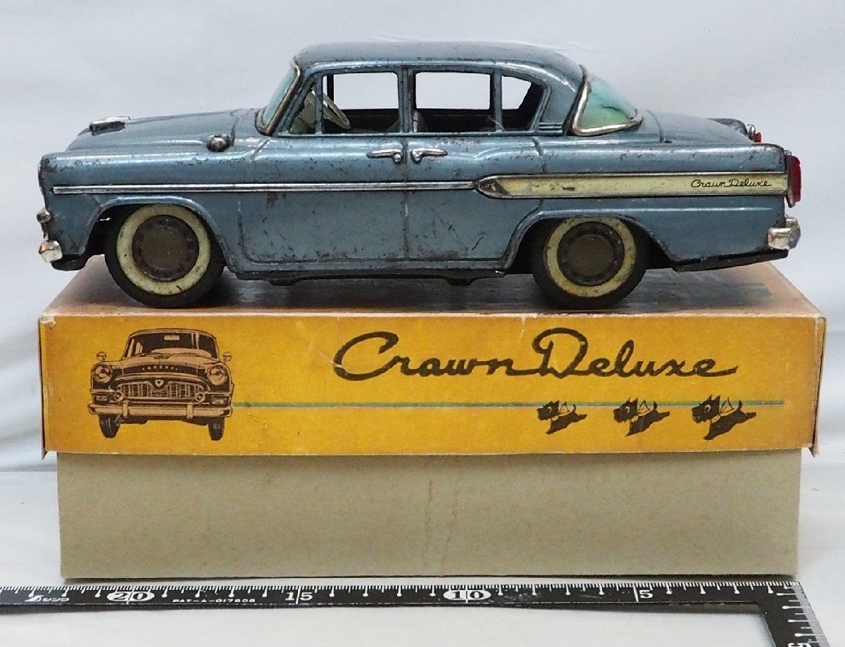 萬代屋【TOYOPET CROWN DELUXEトヨペット クラウン デラックス青ミラー無】ブリキtin toy car自動車□BC BANDAI赤箱 バンダイ【箱付】0376 - メルカリ