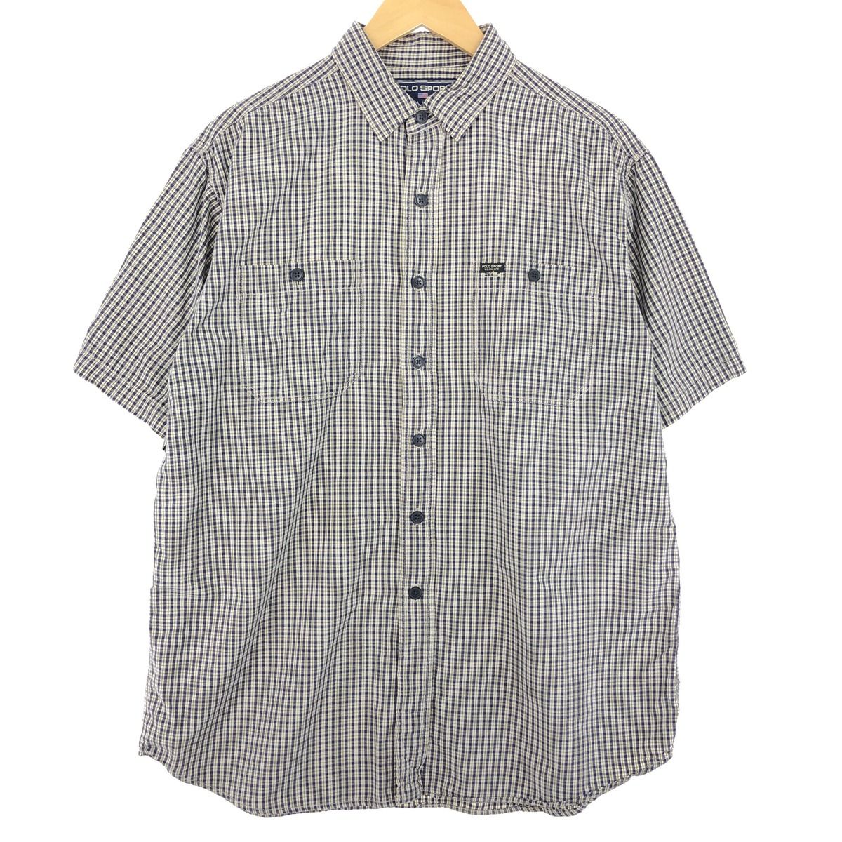 古着 90年代 ラルフローレン Ralph Lauren POLO SPORT ポロスポーツ 半袖 チェックシャツ メンズL ヴィンテージ/eaa444751
