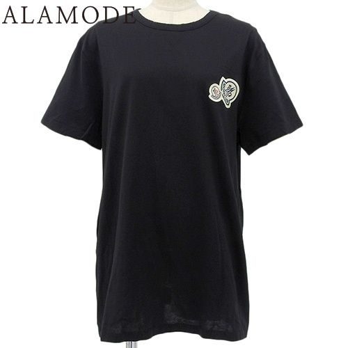 MONCLER(モンクレール) MAGLIA Tシャツ トップス ファッション アパレル 衣類 半袖 ダブルワッペン XL コットン ブラック黒 G20918C00038 8390Y メンズ 40802114173【中古】【アラモード】