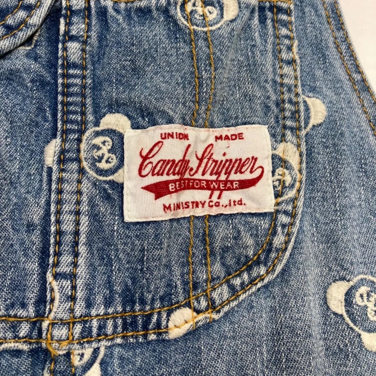 Candy Stripper キャンディストリッパー パンダ刺繍柄 デニム