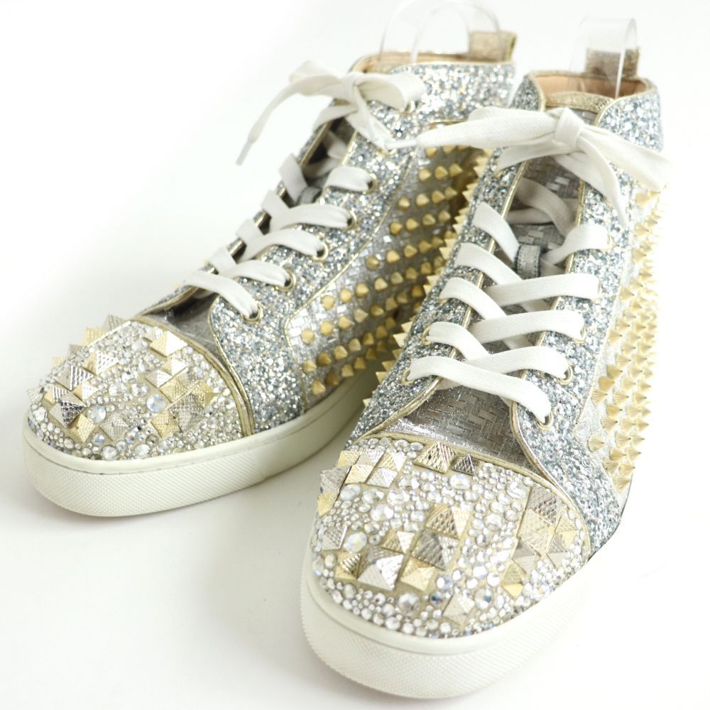 【美品】クリスチャンルブタン　ルイス　グリッター　ハイカット　スニーカー Christian Louboutin 美品 クリスチャンルブタン ルイス