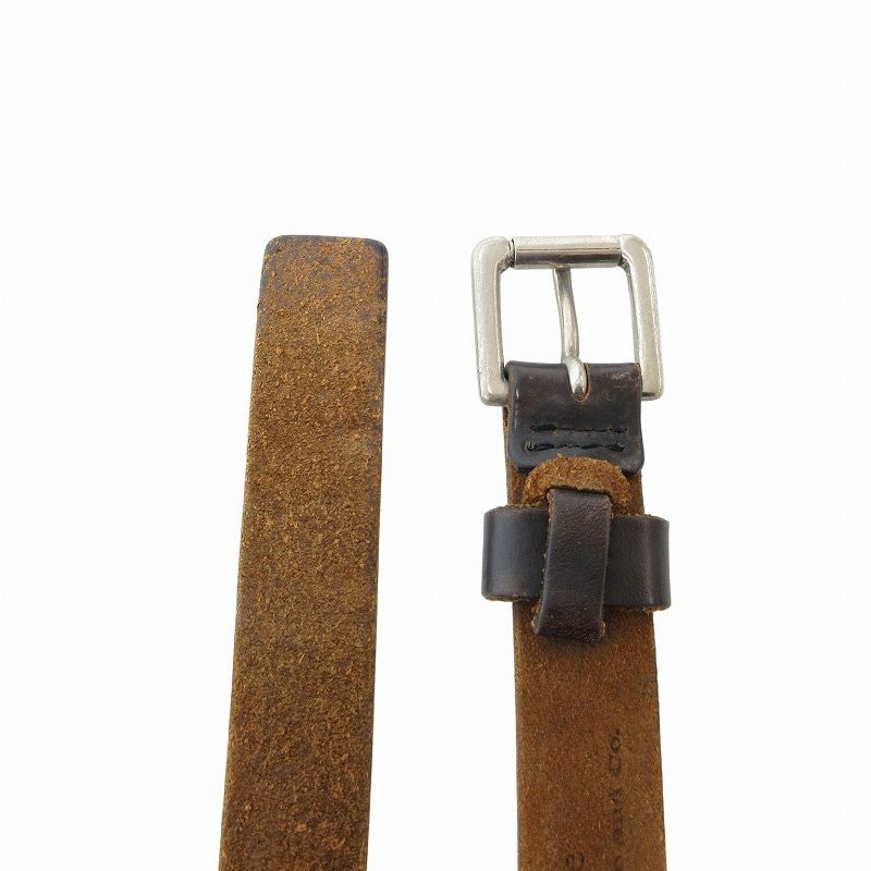 サイ SCYE レザーベルト 皮革 バックル プレート 茶 ブラウン