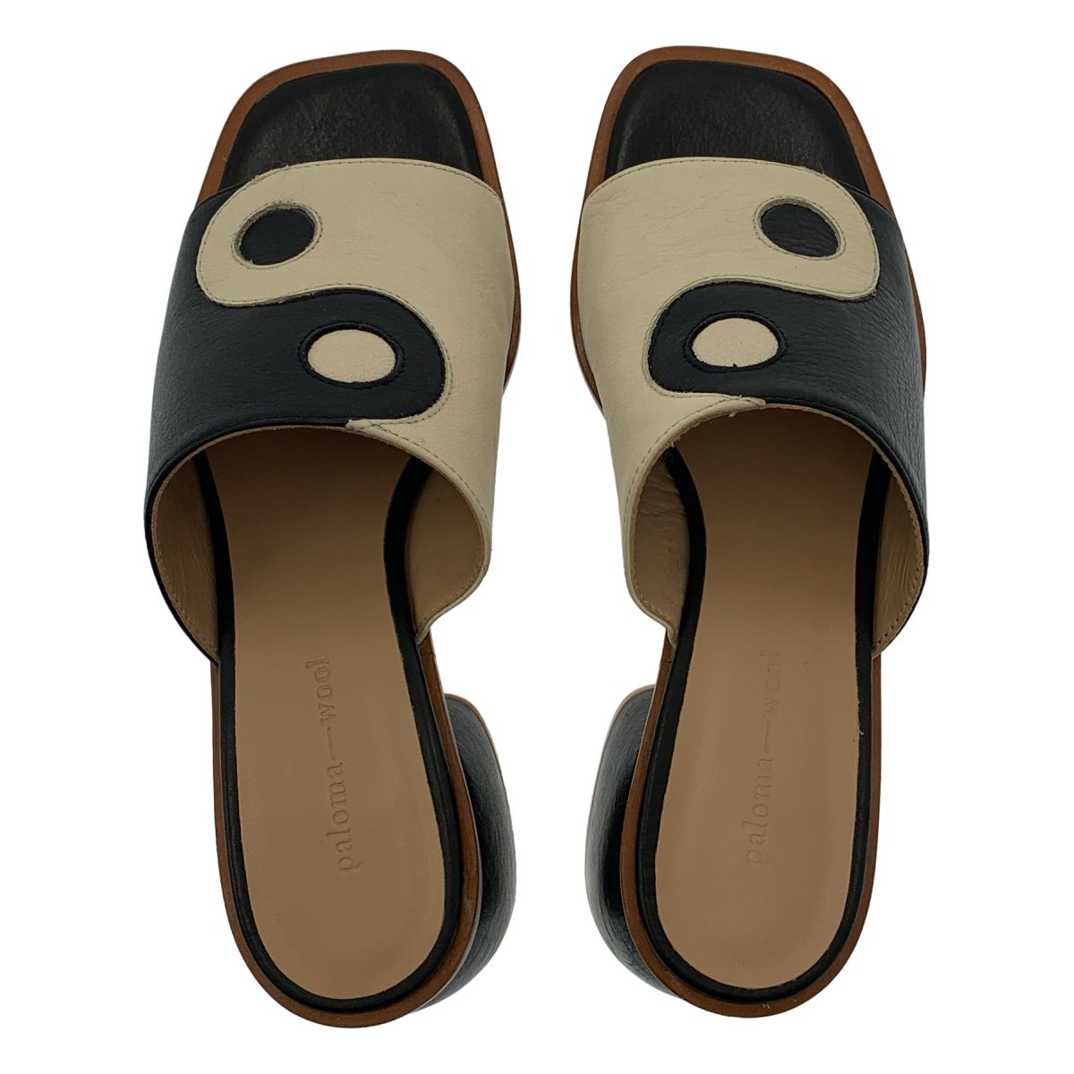 Paloma Wool | パロマウール | レザー バイカラー 陰陽 サンダル | 36 | ブラック|ベージュ | レディース KIN-KAAI_COM