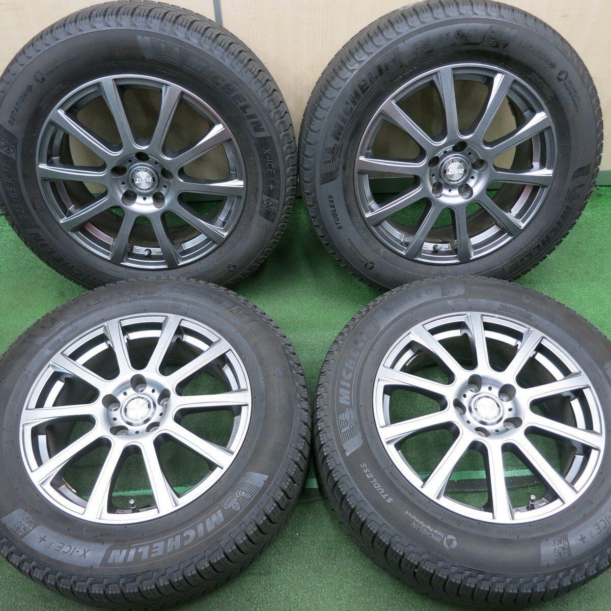 バリ溝 キレイ 9分 スタッドレス 225|65R17 ミシュラン X-ICE3 B-win 17インチ PCD114.3|5H 4042102NJス