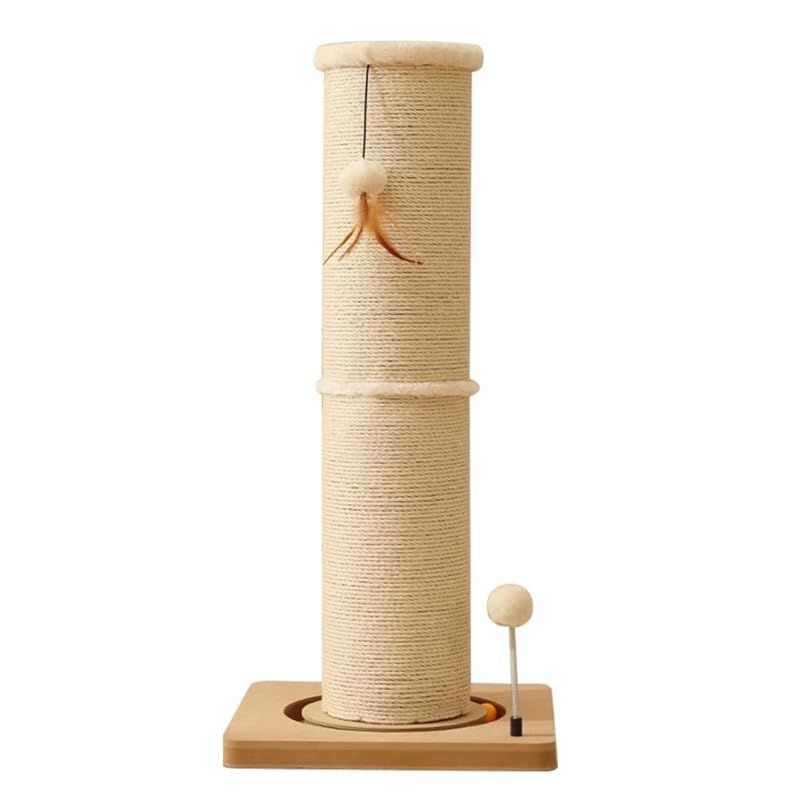 なになにLife キャットタワー 爪研ぎポール 太 大型爪研ぎ 多頭飼い スクラッチ 大型 木製 キャットツリー 爪とぎ コンパクト スリム 組立簡単 安定性 爪研ぎ 爪みがき 据え置き 猫タワー ペット用 おもちゃ 猫カフェ サイザル麻