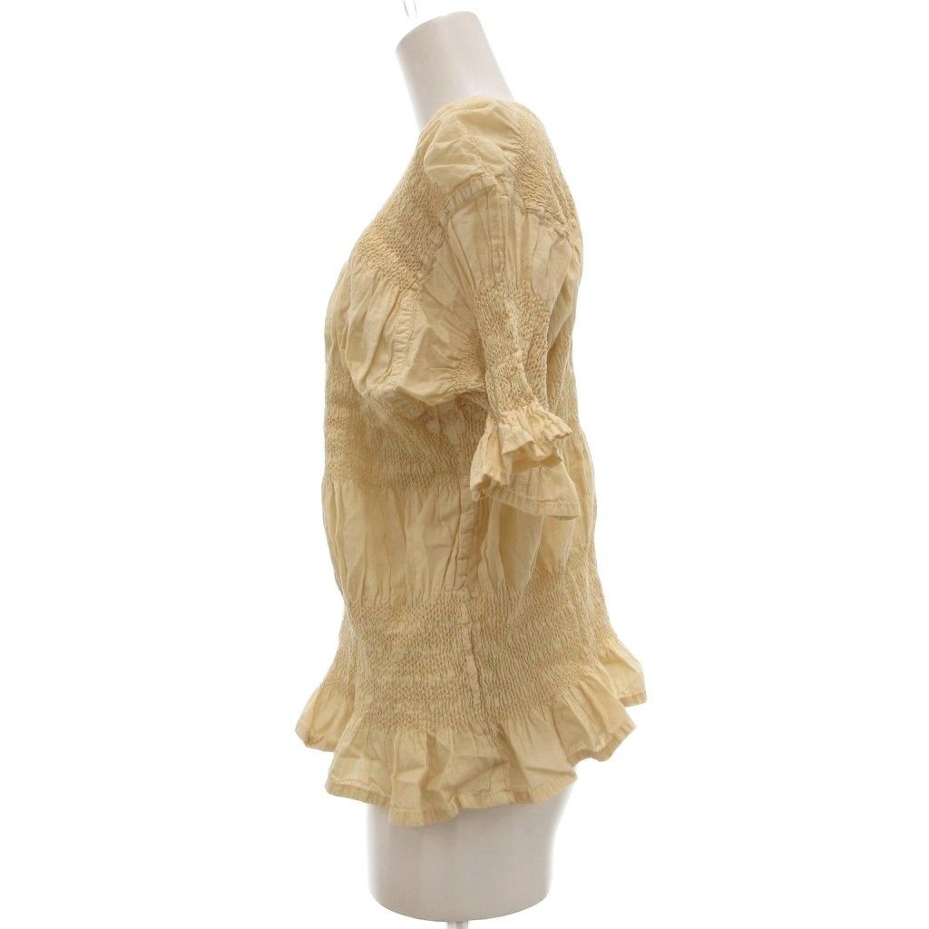 ミーイッセイミヤケ me ISSEY MIYAKE SHRINK STRIPE シュリンクストライプ ブラウス カットソー 半袖 クリームカラー |UO GY17 NICORILABO_COM