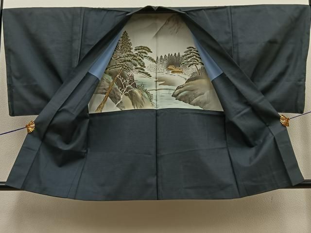 平和屋着物○男性 本場大島紬 アンサンブル 100亀甲 総詰め 正絹 逸品  