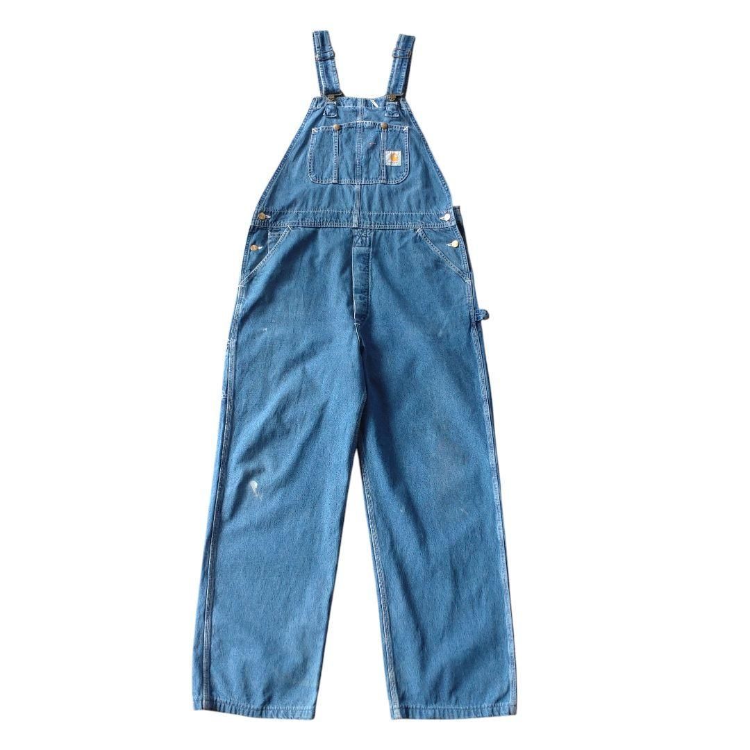 □古着 USA製 Carhartt カーハート デニムオーバーオール サロペット