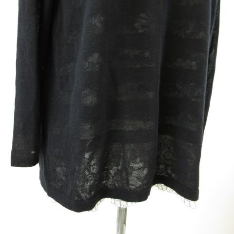 アルバロッサ alba Rossa カーディガン 長袖 レース 黒 44 *T456