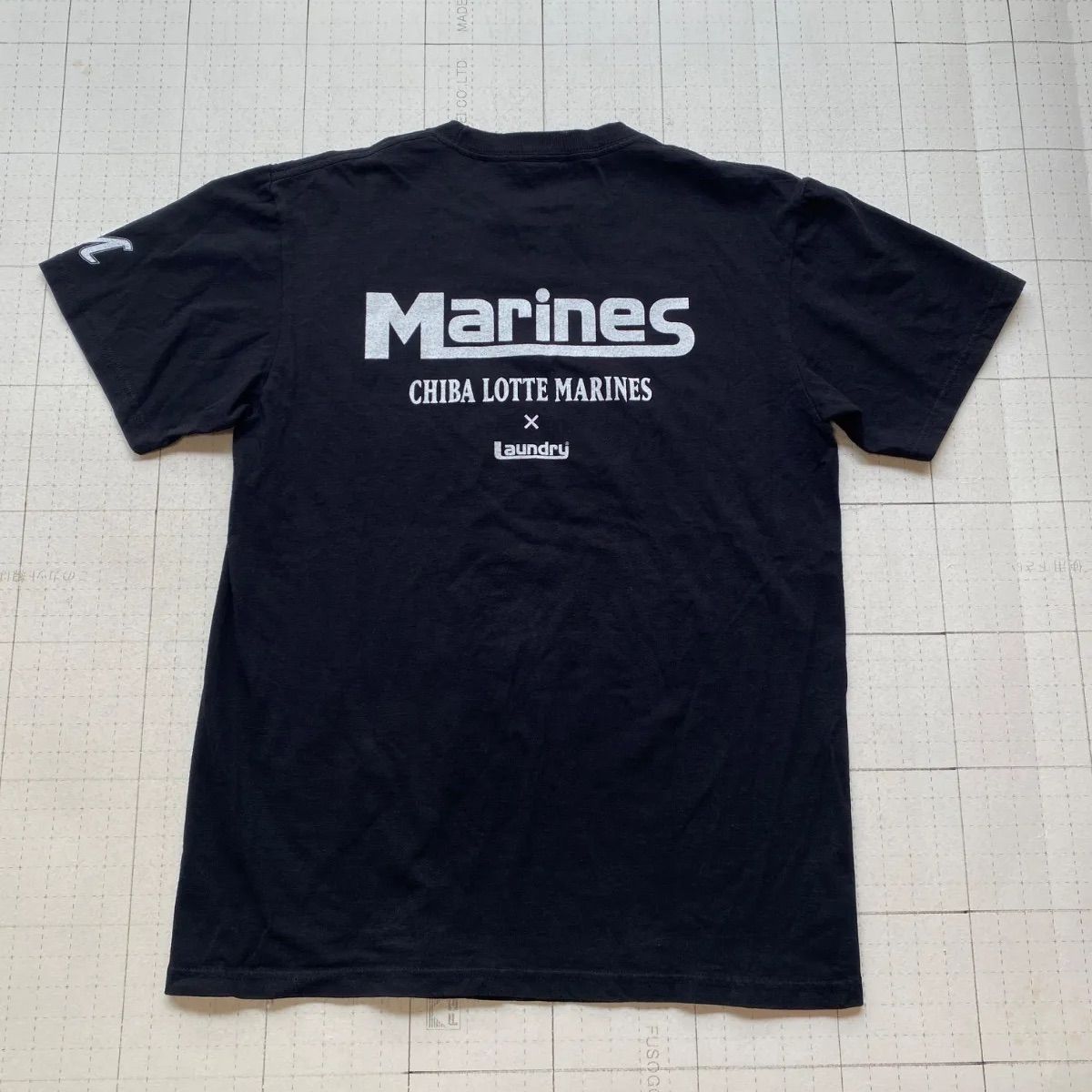 ト2507-⑤-4894 Laundry×千葉ロッテマリーンズ コラボTシャツ 黒
