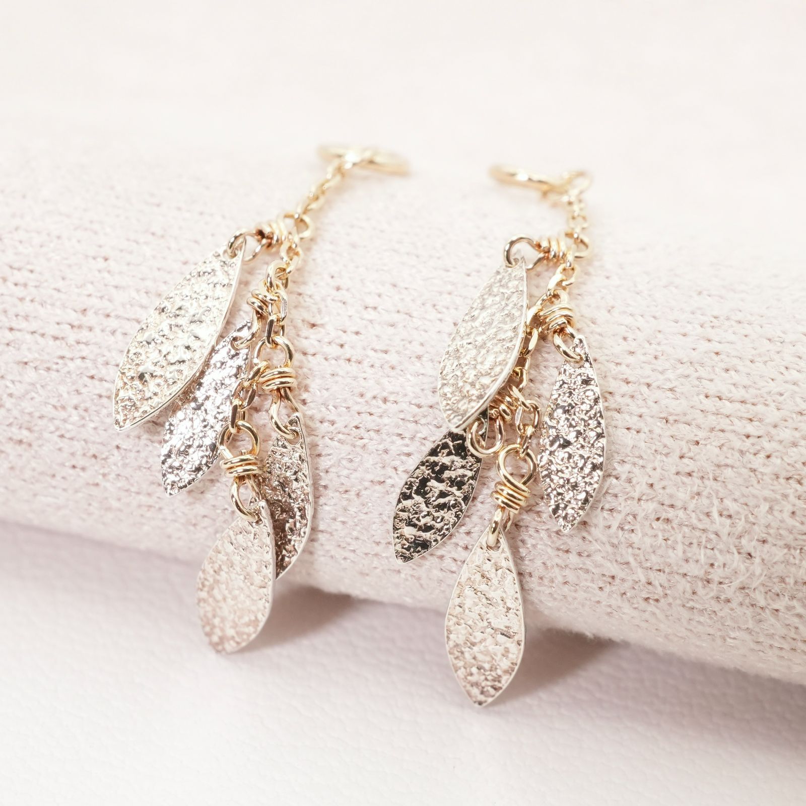 ageteリーフチャーム 美品 アガット リーフ コンビ チャーム K10×シルバー/25-461S