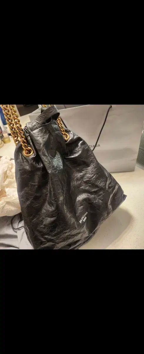 BALENCIAGA バレンシアガ つぶす ミディアム トートバッグ ブラック