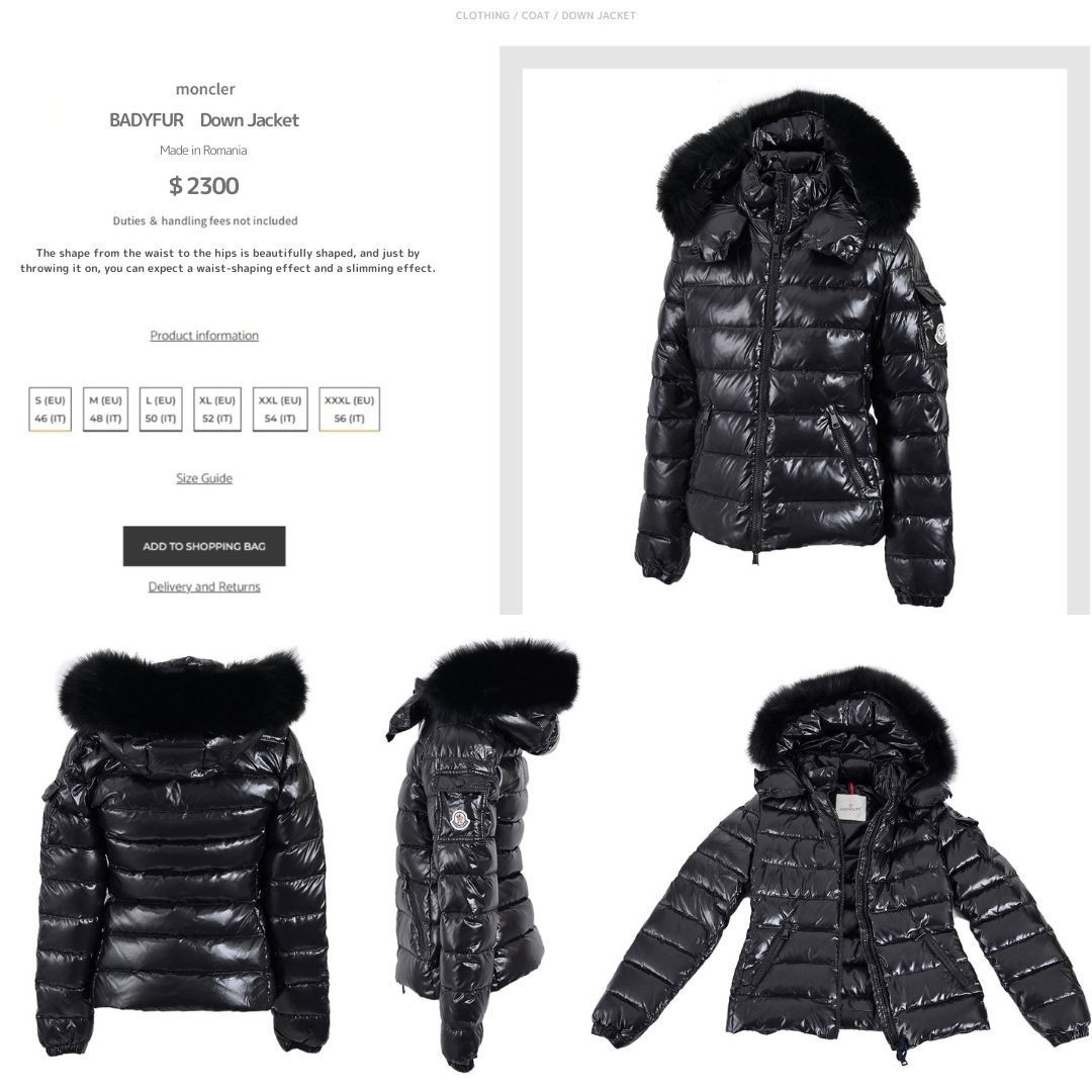 未使用・本物保証☆MONCLER BADYFUR ブルーフォックスファー 1　黒 ☆未使用タグ付き☆本物保証！MONCLER BADYFUR ブルーフォックス