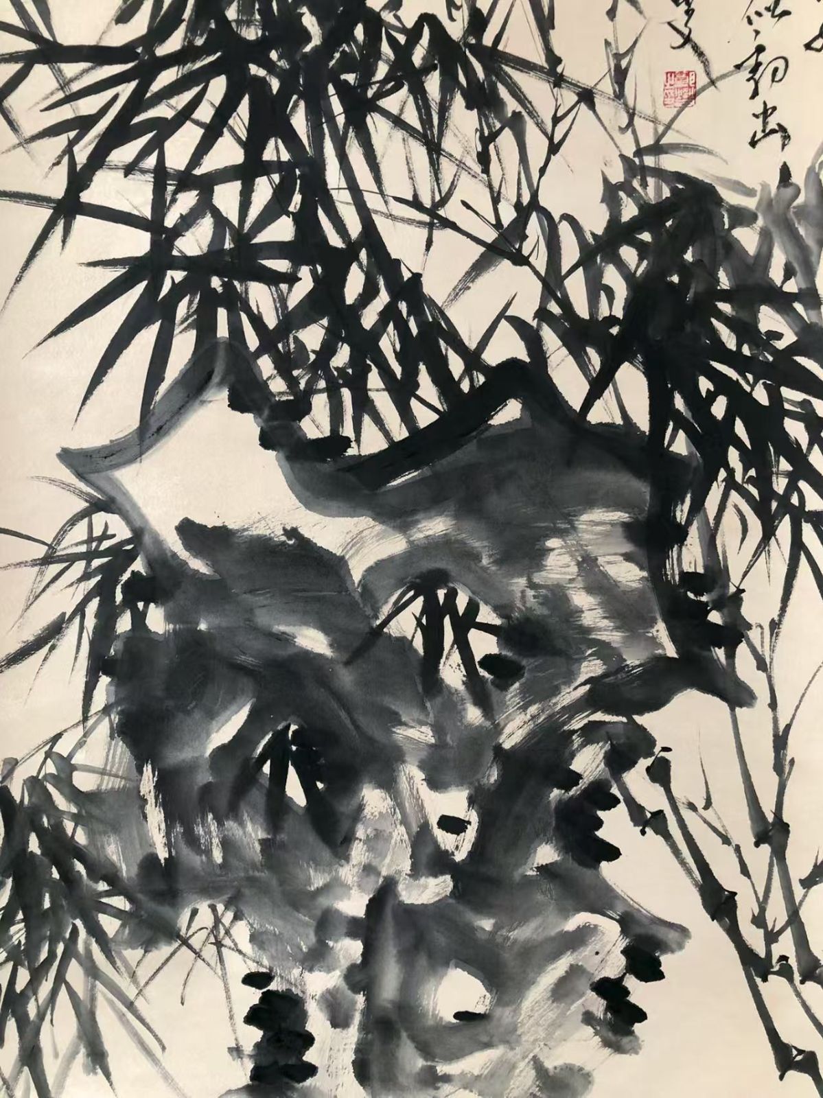 中国古美術.清代【鄭板橋】竹、4尺の手描き作品.宣かみ画.観賞品.文房