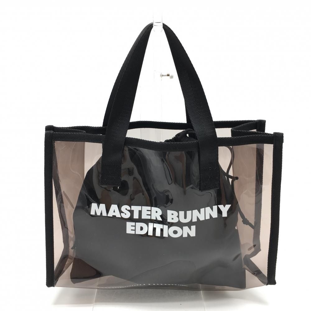 【美品】マスターバニー クリアカートバッグ 黒系×白 巾着付ゴルフ ノベルティ MASTER BUNNY EDITION