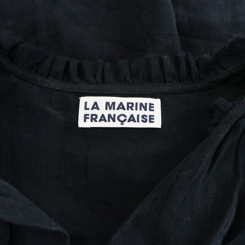 「LA MARINE FRANCAISE」 半袖ブラウス ONE SIZE ブラック レディース マリンフランセーズ LA MARINE FRANCAISE シャツ ブラウス 七分