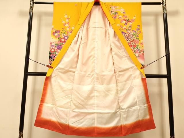 平和屋着物[]七五三 女の子 7歳 祝着 四つ身 袋帯セット 折り鶴
