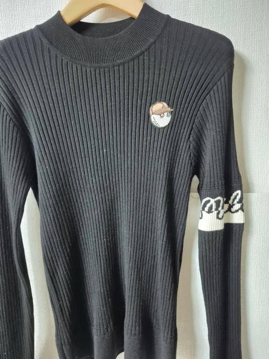 MALBON GOLF マルボンゴルフ ゴルフ スパン リブ ブラック ニット F