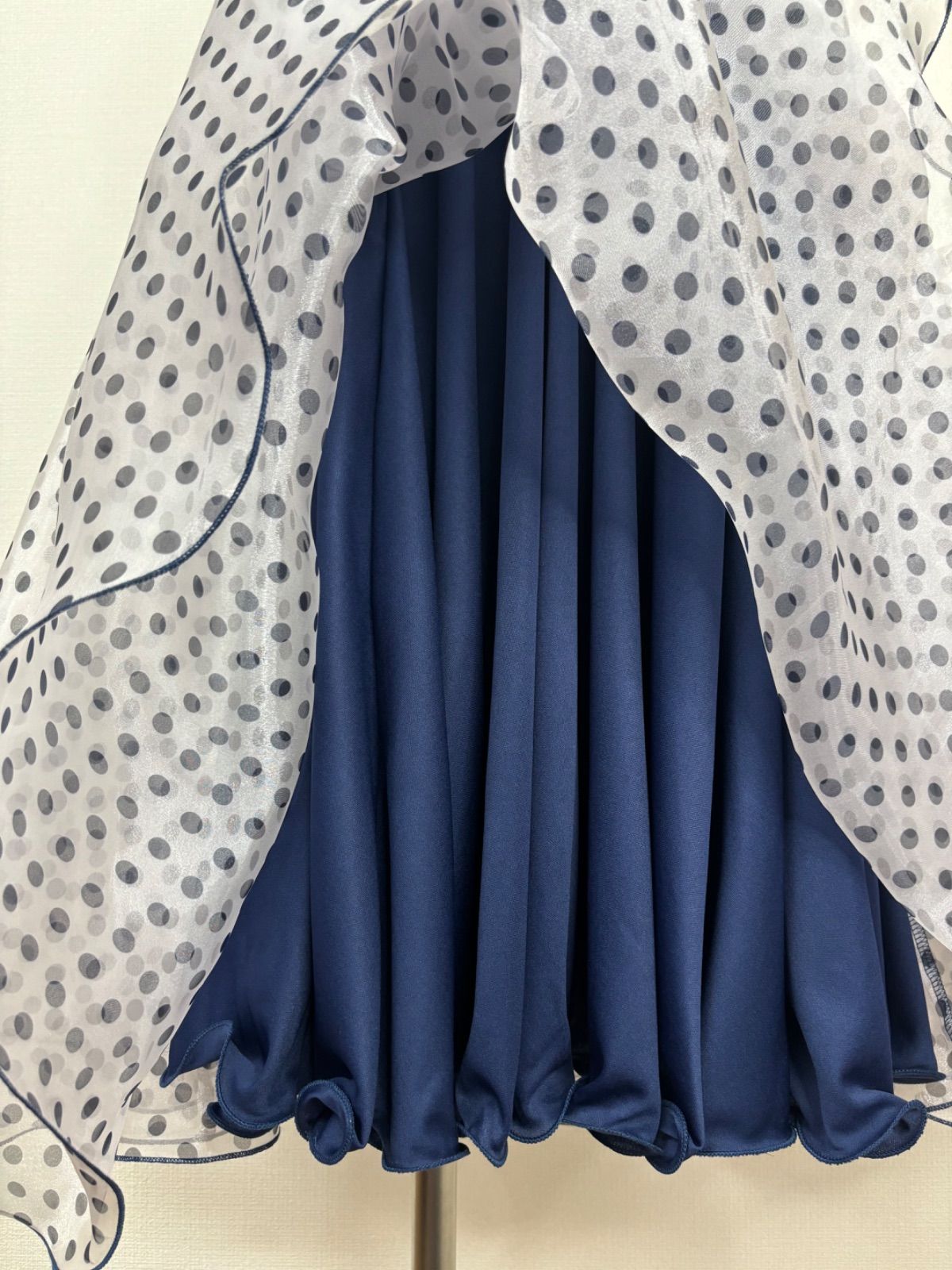 2WAY】新品 黒グレー プリントオーガンジー社交ダンス