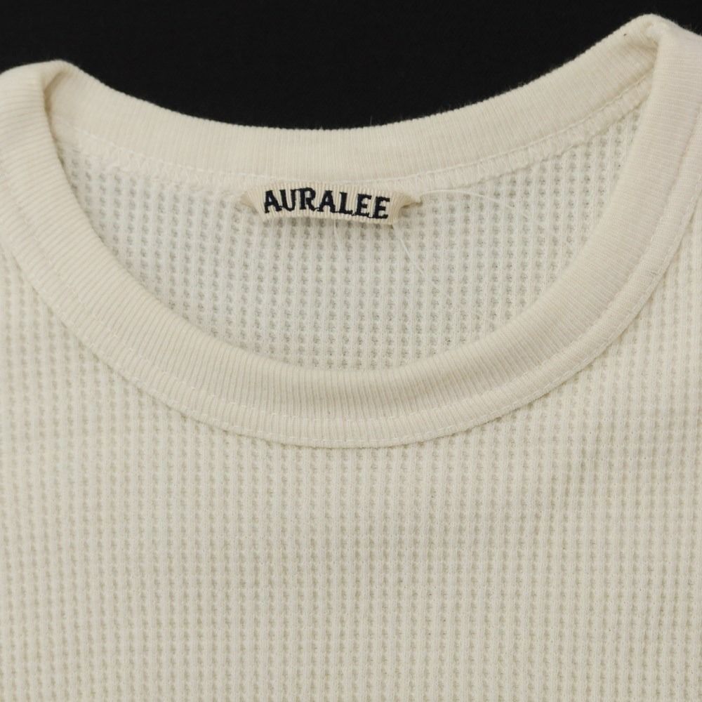 AURALEE サーマル 長袖 カットソー アイボリー 中古】オーラリー AURALEE コットンウール サーマル 長袖 Tシャツ
