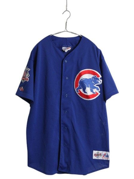なクーポン配布中! カブス ベースボール シャツ メンズ L | MLB オフィシャル マジェスティック 大リーグ ユニフォーム ゲームシャツ メッシュ ジャージ