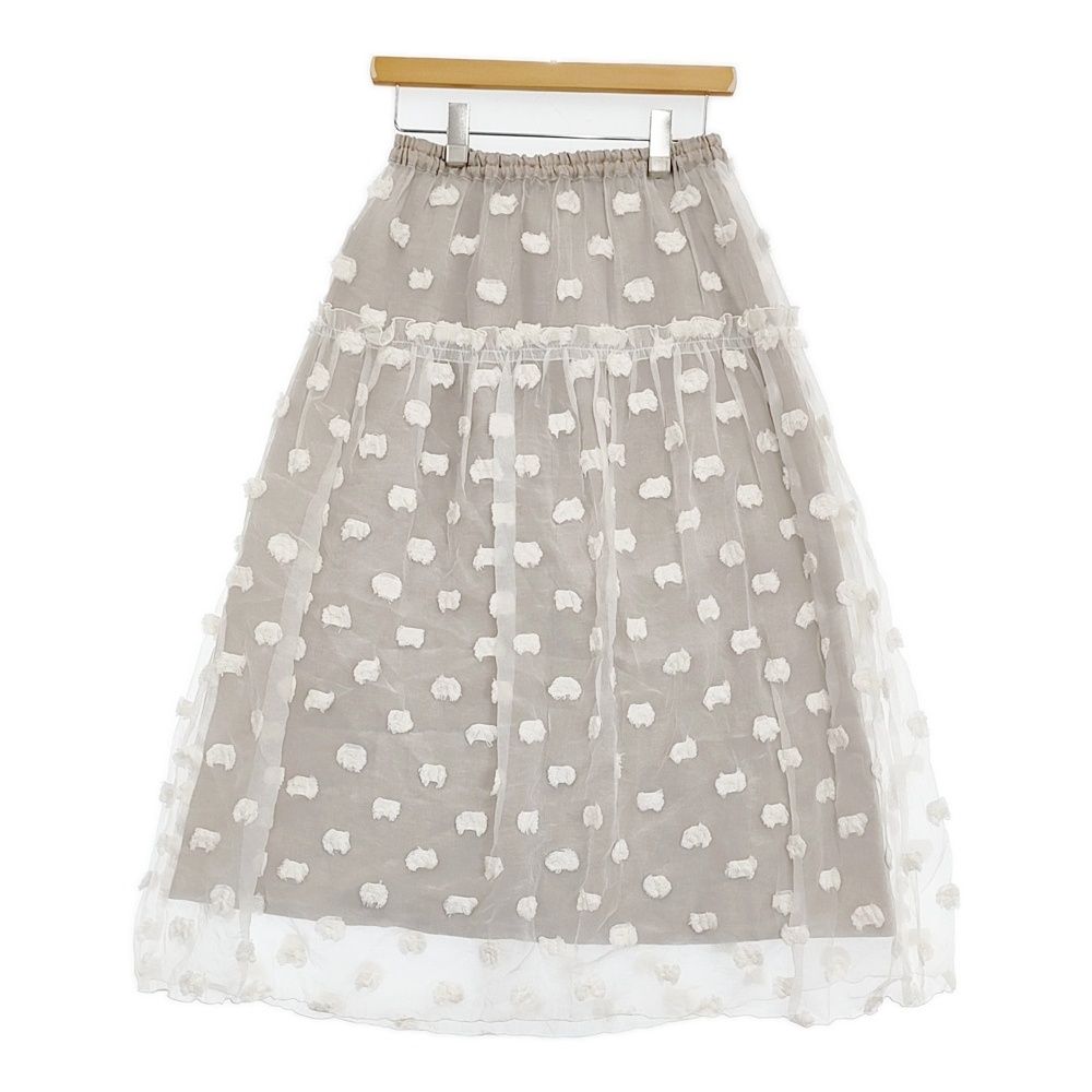 qiri 氷dot jacquard スカート 定価30800円 ロングスカート 24SS ベージュ レディース キリ 5-0902M♪