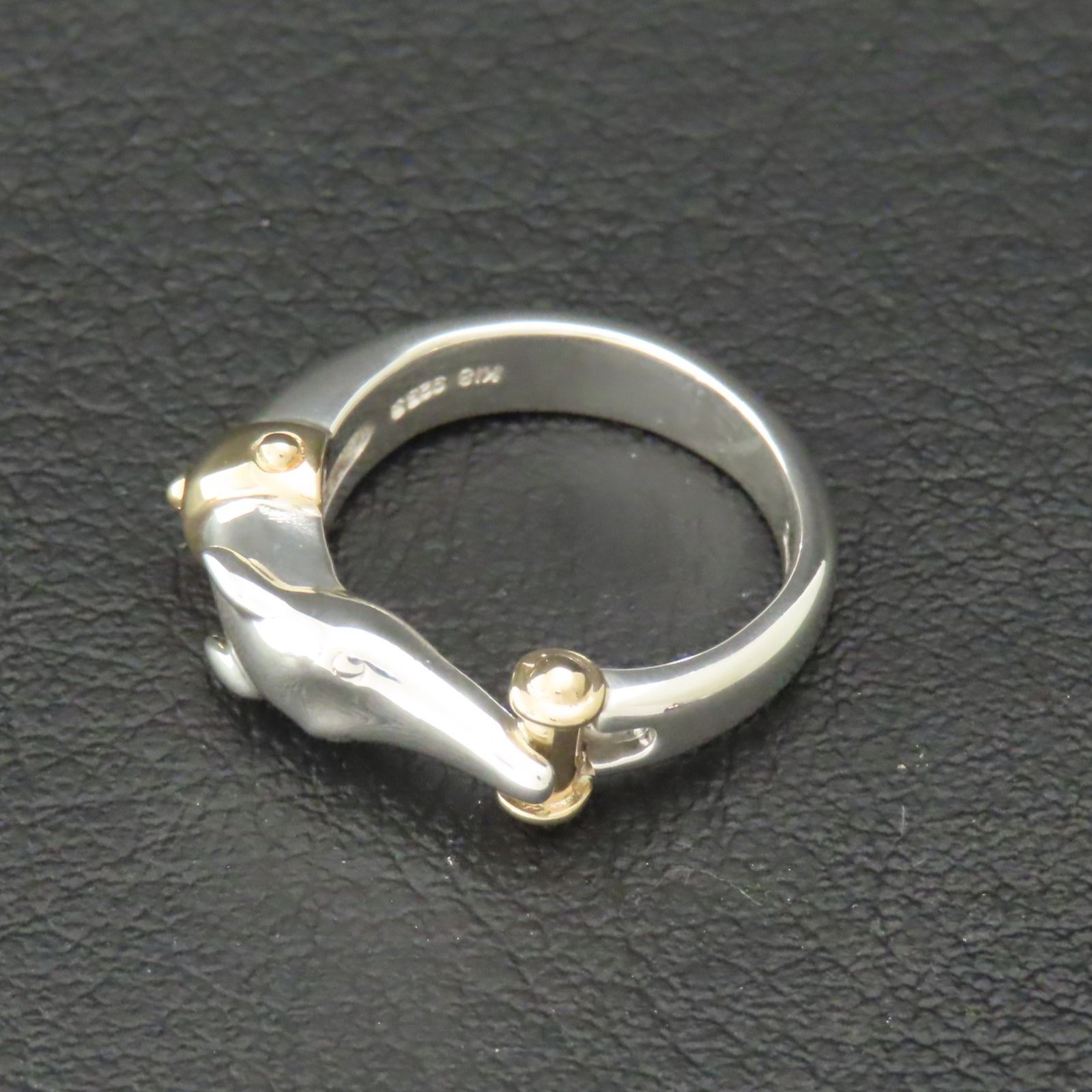 新品同様 美品 Trussardi トラサルディ ドッグ 犬 リング 指輪 K18