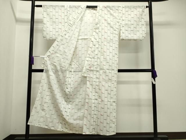 平和屋着物▽小紋 単衣 南天吉祥間道 洗える着物 CAAV8891gh