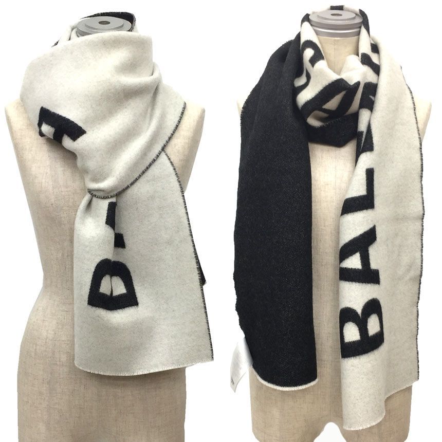 バレンシアガ BALENCIAGA ロゴ マフラー マルコ 512732 美品 aq10559