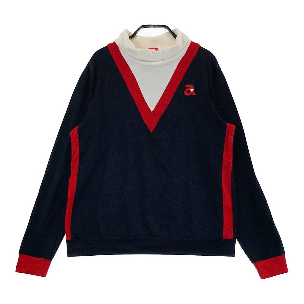 新品】アルチビオ 長袖ハイネックシャツ 白×黒 フロントロゴ