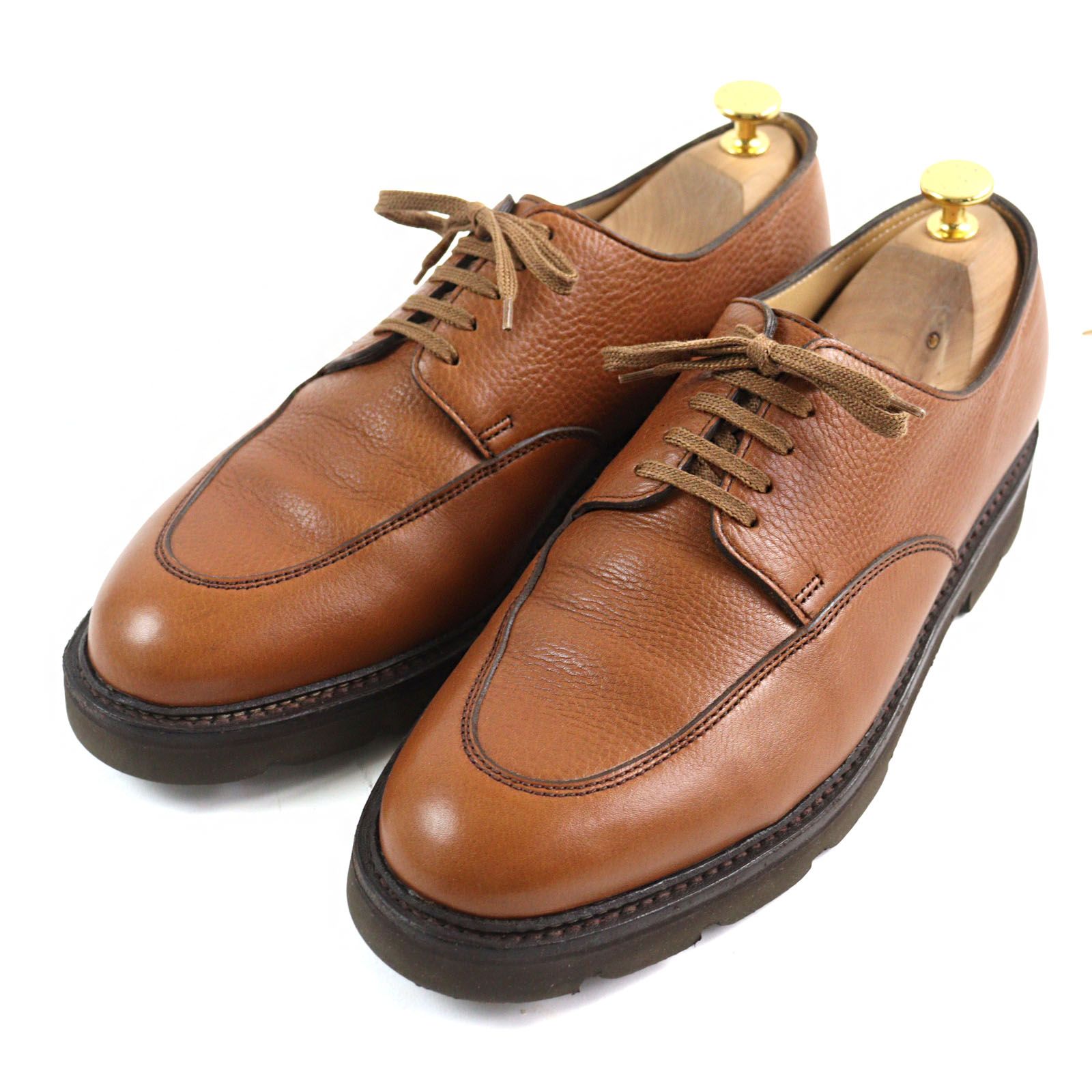 【ドンドン見直し】美品John Lobb ジョンロブ SENTRY Uチップ 0015ラスト レースアップ レザーシューズ ブラウン系 7 1/2 E イングランド製 メンズ
