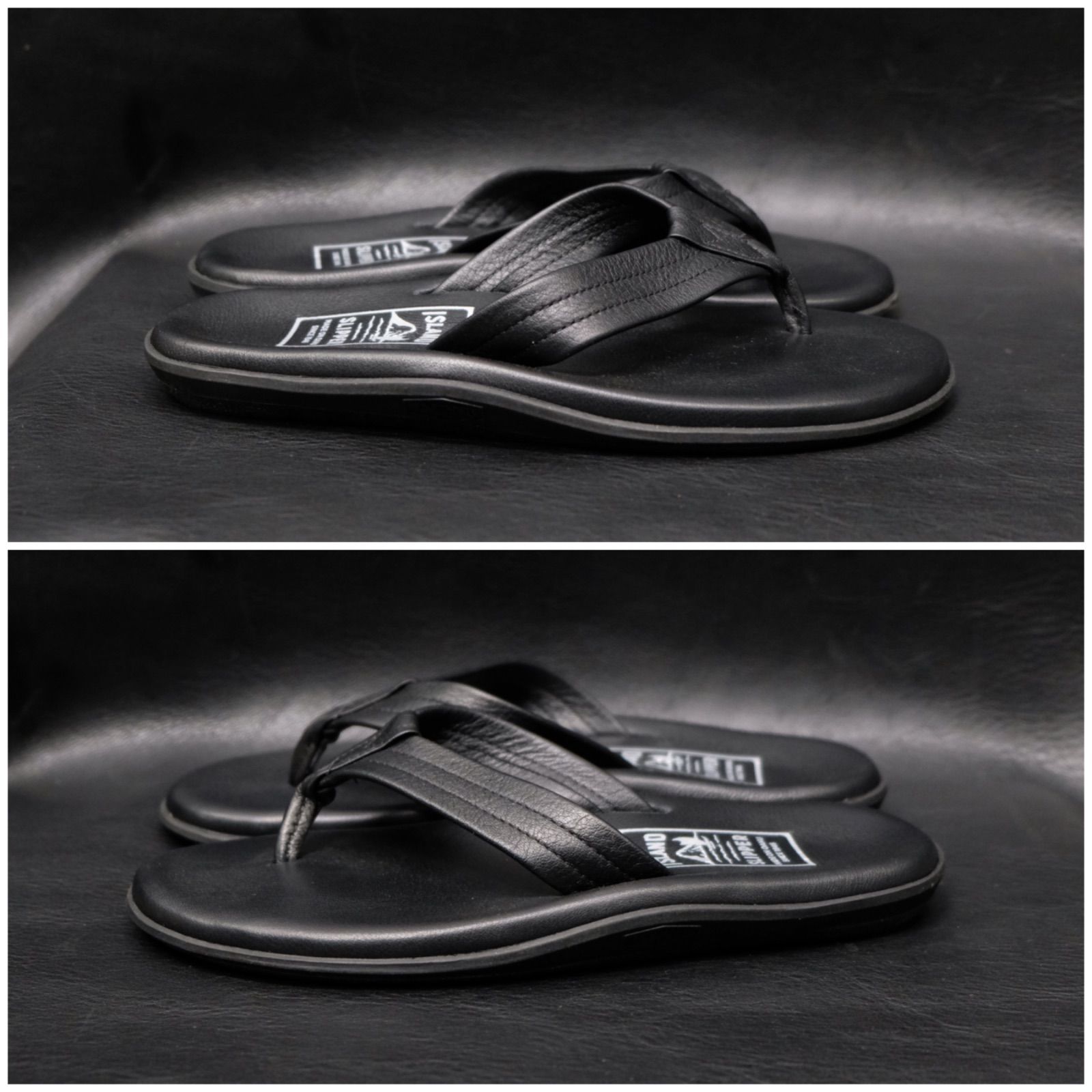 美品 ISLAND SLIPPER PB202 ATRAS BLACK レザーサンダル